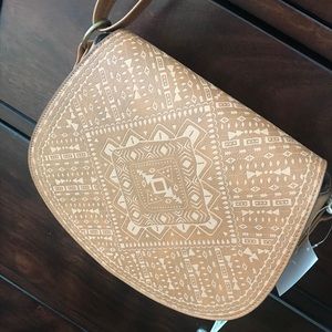 NWT!!! Boho brown crossbody saddle bag.